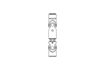 Universal joint shaft D=25 L1=130 L2=150