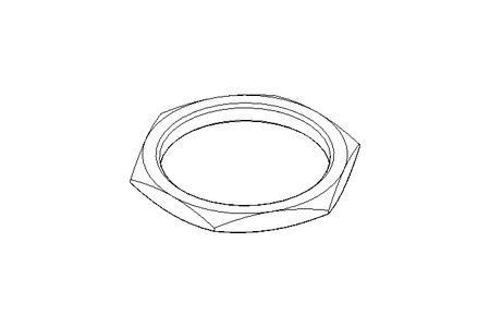 Hexagon lock nut M40 Ni-plated brass