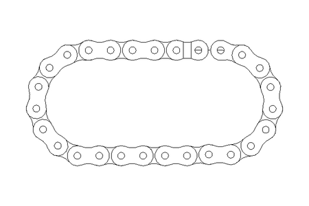 Rollenkette 10B-1 26 Glieder DIN 8187