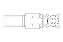 Knife gate valve DN50 PN10 pneumatic