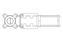 Knife gate valve DN50 PN10 pneumatic