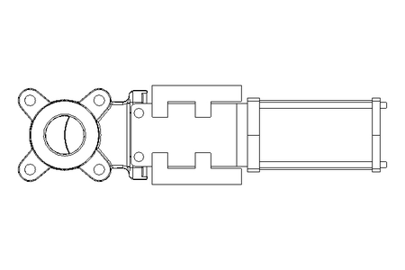 Knife gate valve DN50 PN10 pneumatic