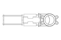 Knife gate valve DN125 PN10 pneumatic