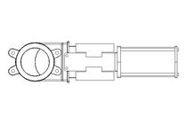 Knife gate valve DN125 PN10 pneumatic