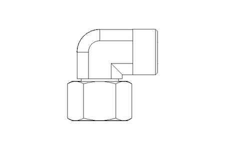 Threaded elbow connector L 15 St ISO8434