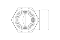 Threaded elbow connector L 22 St ISO8434