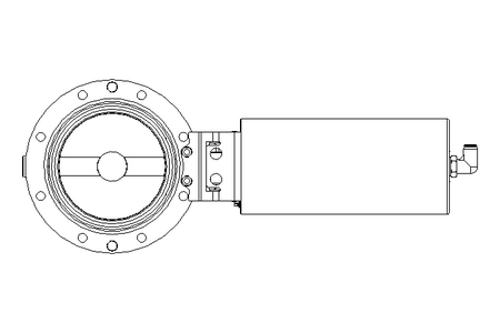 Butterfly valve B DN100 OVO NC E D28