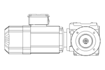 Worm gear motor 0.55kW 50 1/min