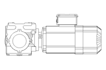 Worm gear motor 0.55kW 50 1/min