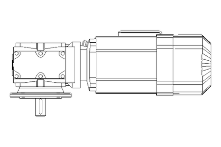 Worm gear motor 0.55kW 50 1/min