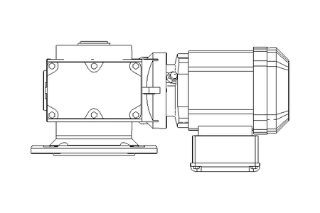 Worm gear motor 0.37kW 20 1/min