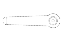 Klemmhebel M8x40 Außengewinde 1.4305