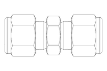 Conector roscado p/ tubos 8/8 Niro