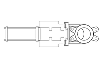 Knife gate valve DN80 PN10 pneumatic