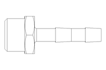 Gewindetülle G 3/8" LW 6 1.4571