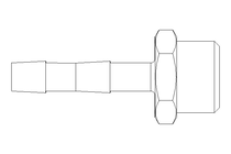 Gewindetülle G 3/8" LW 6 1.4571