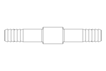 HOSE CONNECTOR D25 PVDF