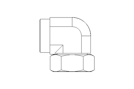 Threaded elbow connector L 42 St ISO8434