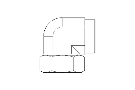 Threaded elbow connector L 42 St ISO8434