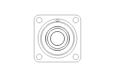 Flange bearing four fixing holes